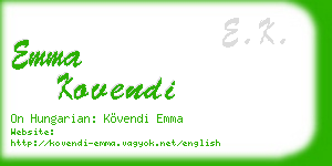 emma kovendi business card
